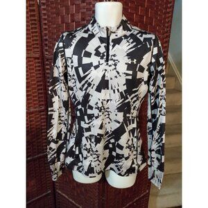 Womens Under Armour Running shirt All Over print 1/4 Zip Large Athletic Coldgear